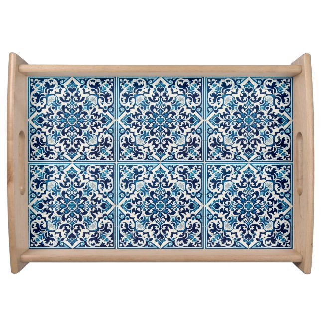 Portuguese blue tile serving tray (Front)