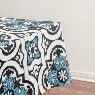 Portuguese blue tile tablecloth