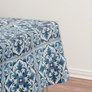 Portuguese blue tile tablecloth