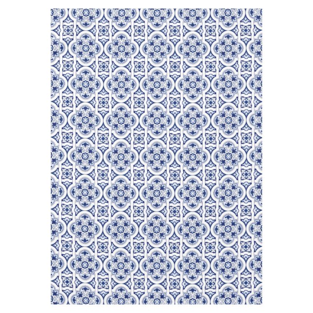 Portuguese blue tile tablecloth (Front)