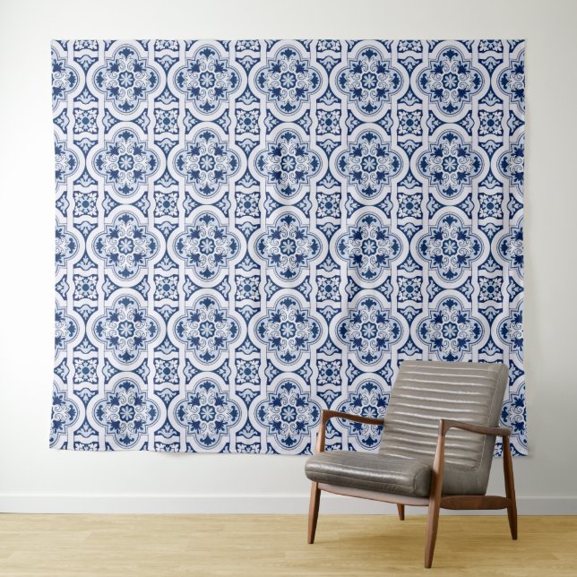 Portuguese blue tile tapestry (In Situ (Horizontal))