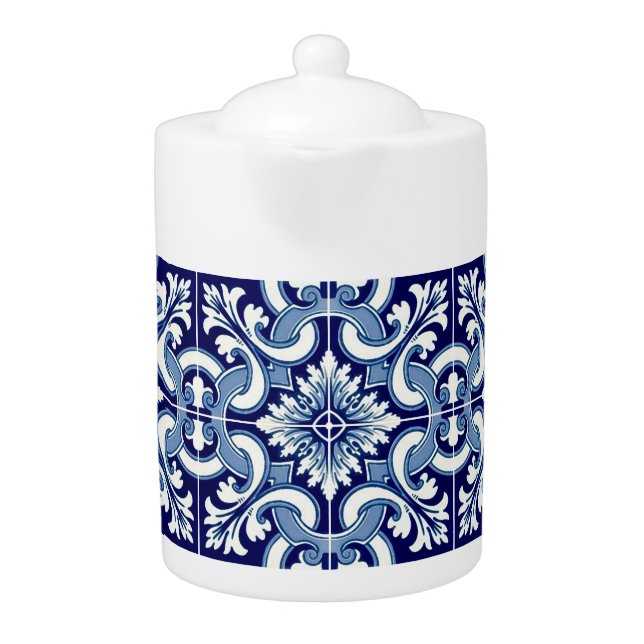 Portuguese blue tile teapot (Front)