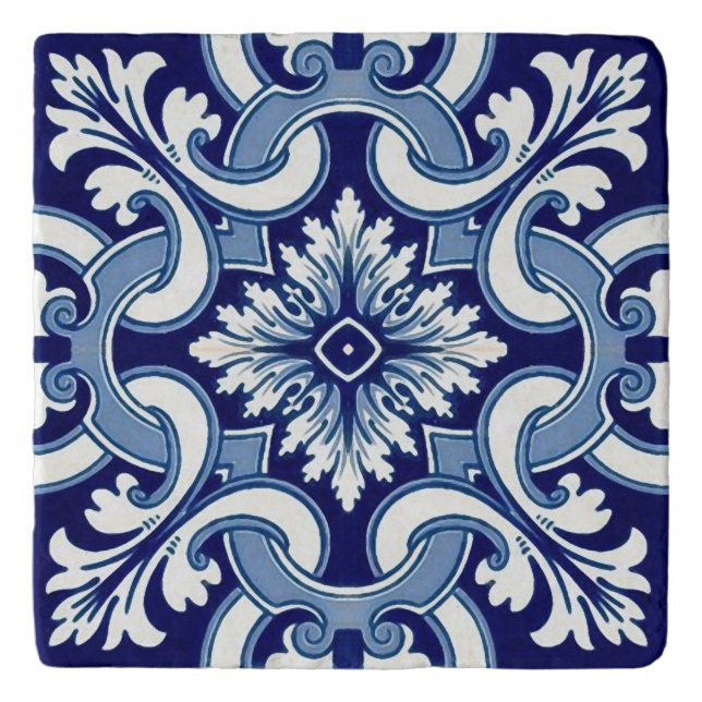 Portuguese blue tile trivet (Front)