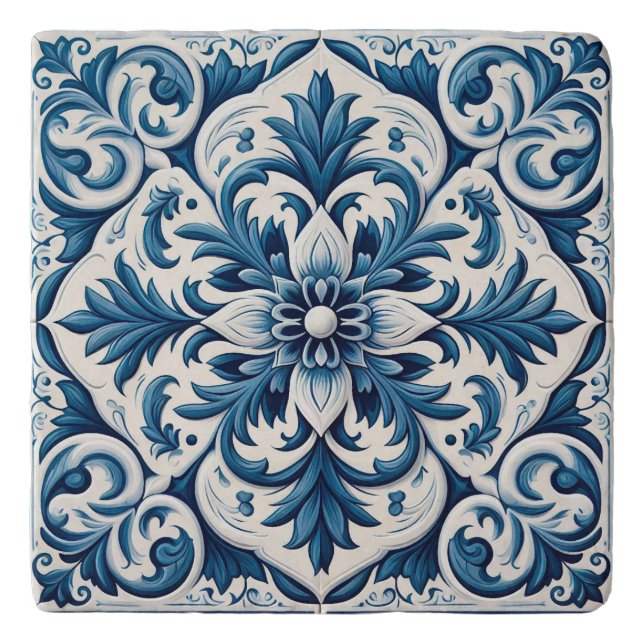 Portuguese blue tile trivet (Front)