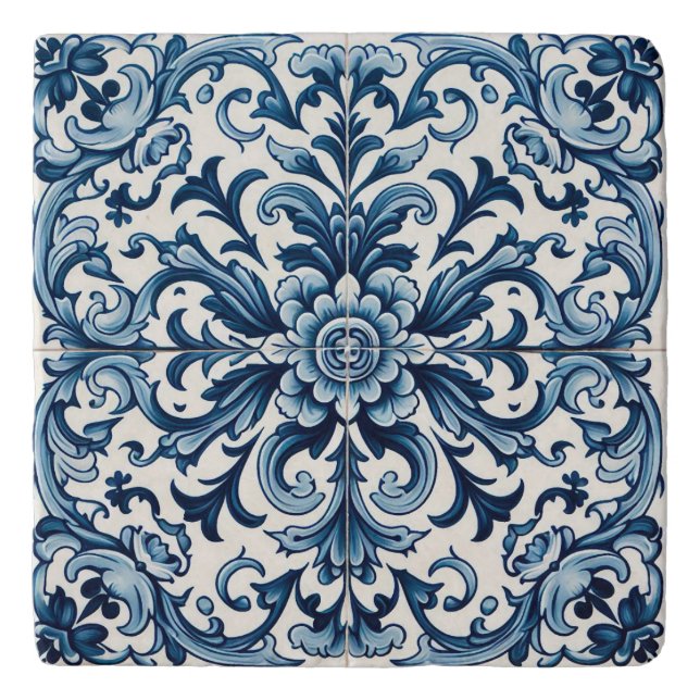 Portuguese blue tile trivet (Front)