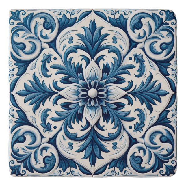 Portuguese blue tile trivet (Front)