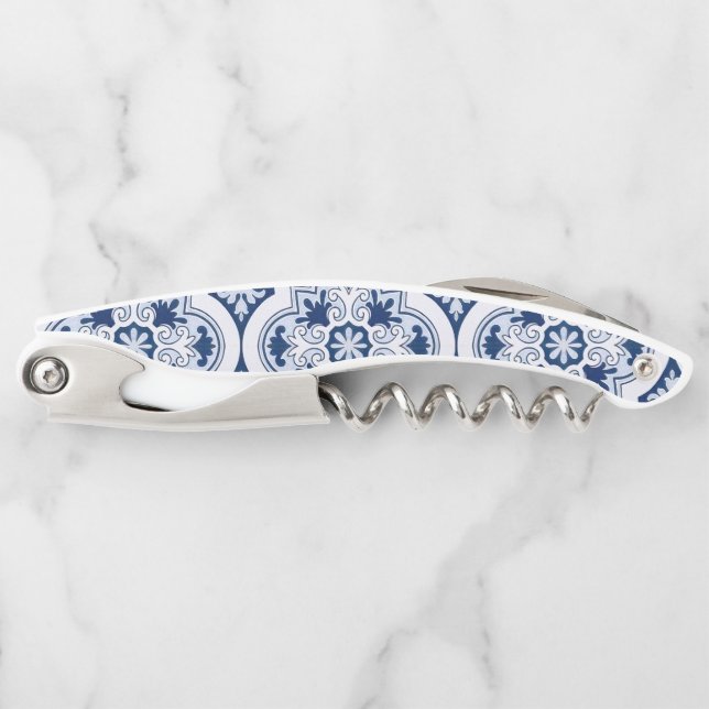 Portuguese blue tile waiter's corkscrew (Front)