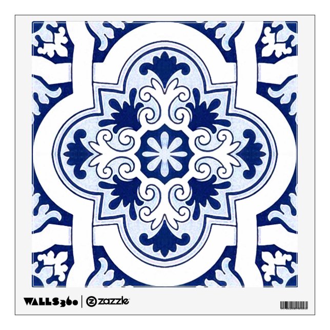 Portuguese blue tile wall decal (Front)