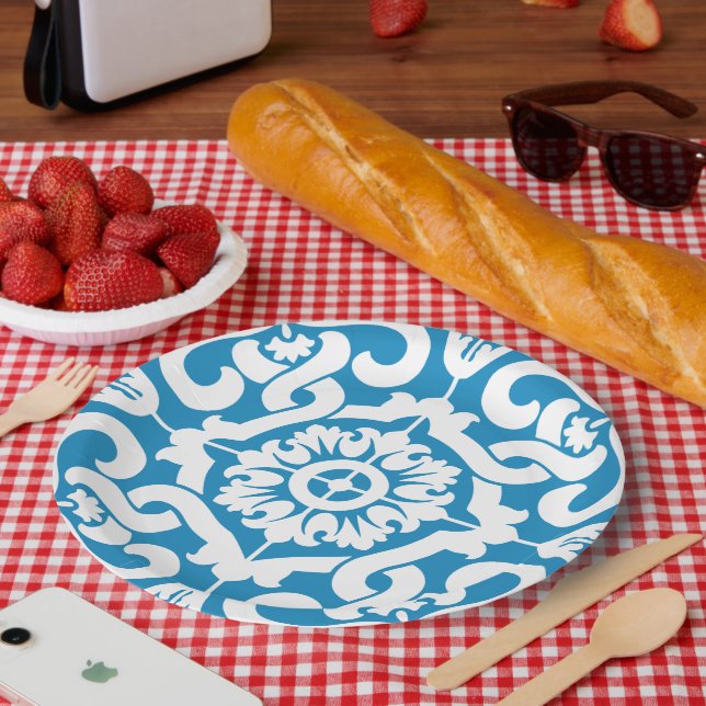 Portuguese blue tiles 1 paper plates (Picnic)