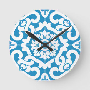 Portuguese blue tiles 1 round clock