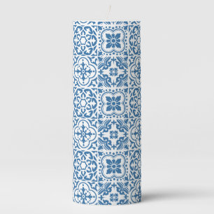 Portuguese blue tiles 2 pillar candle
