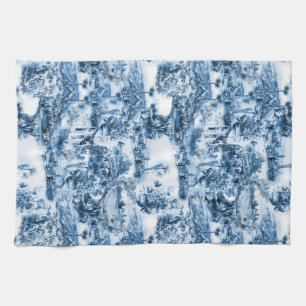 Portuguese blue tiles romantic scene pattern kitchen towel