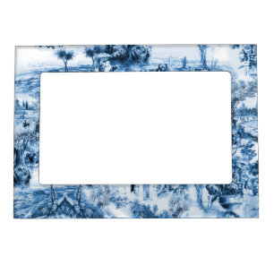 Portuguese blue tiles romantic scene pattern magnetic frame