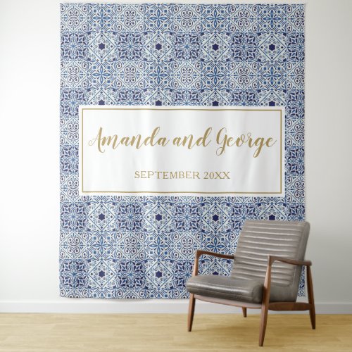 Portuguese blue tiles Wedding backdrop