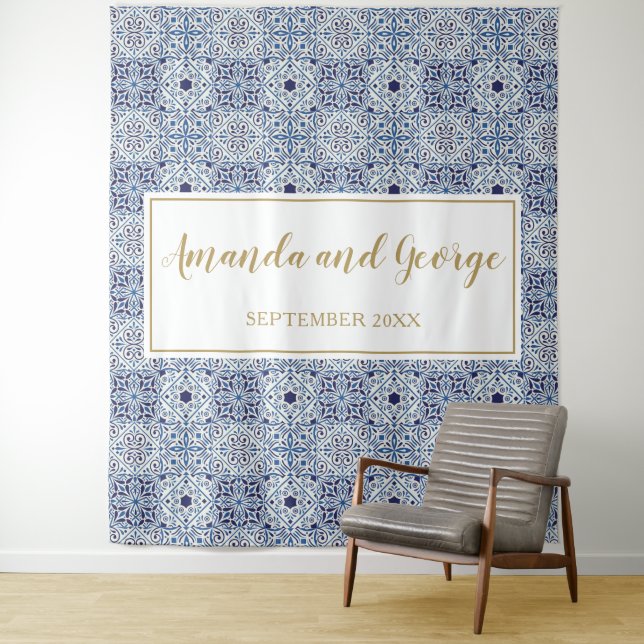 Portuguese blue tiles Wedding backdrop (In Situ)
