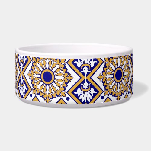 Portuguese Blue Yellow Mediterranean Floral  Bowl