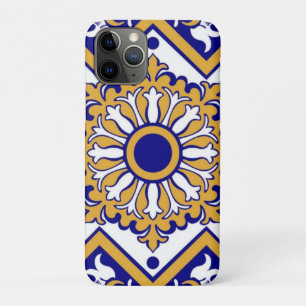 Portuguese Blue Yellow Mediterranean Floral iPhone 11 Pro Case