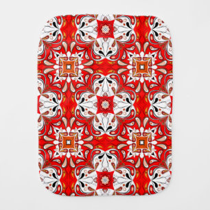 Portuguese Ceramic Tile Pattern Baby Burp Cloth