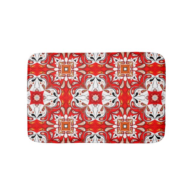Portuguese Ceramic Tile Pattern Bathroom Mat (Front)