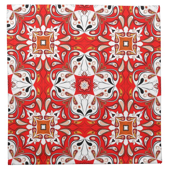 Portuguese Ceramic Tile Pattern Cloth Napkin (Front)