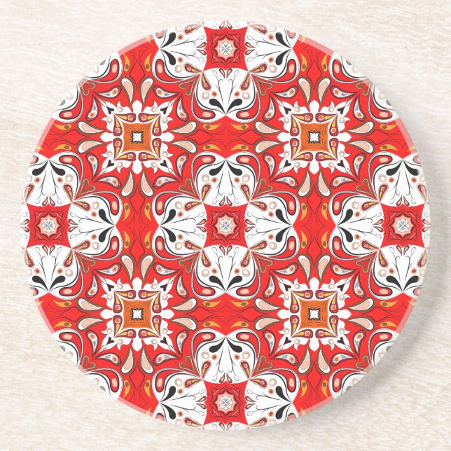 Portuguese Ceramic Tile Pattern Coaster (Front)