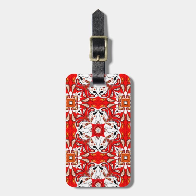 Portuguese Ceramic Tile Pattern Luggage Tag (Front Vertical)