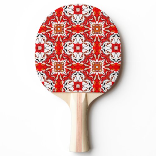 Portuguese Ceramic Tile Pattern Ping Pong Paddle
