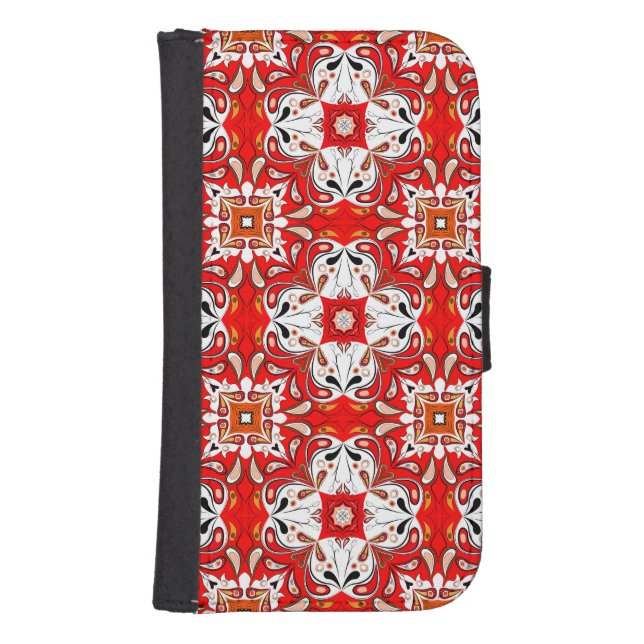 Portuguese Ceramic Tile Pattern Samsung Galaxy Wallet Case (Front)