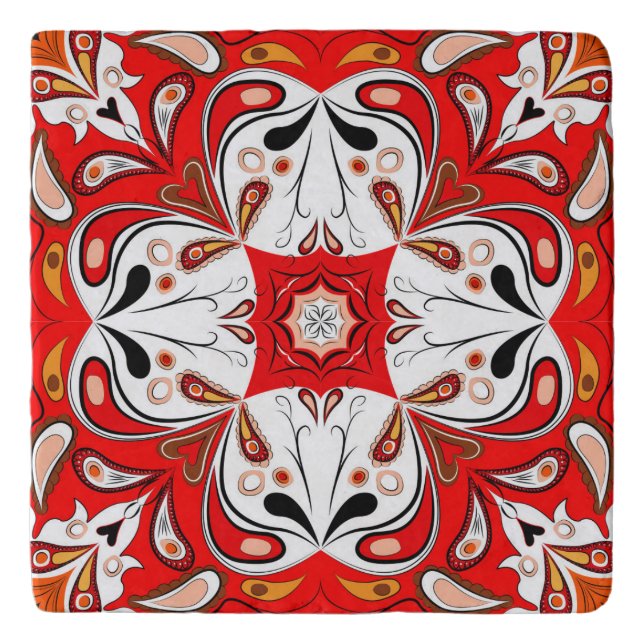 Portuguese Ceramic Tile Pattern Trivet (Front)