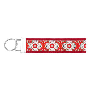 Portuguese Ceramic Tile Pattern Wrist Keychain