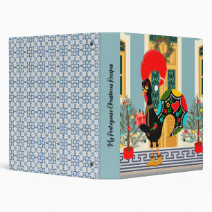 Portuguese Christmas Holiday house with Rooster 3 Ring Binder