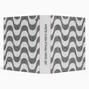 Portuguese cobblestone black and white waves  3 ring binder