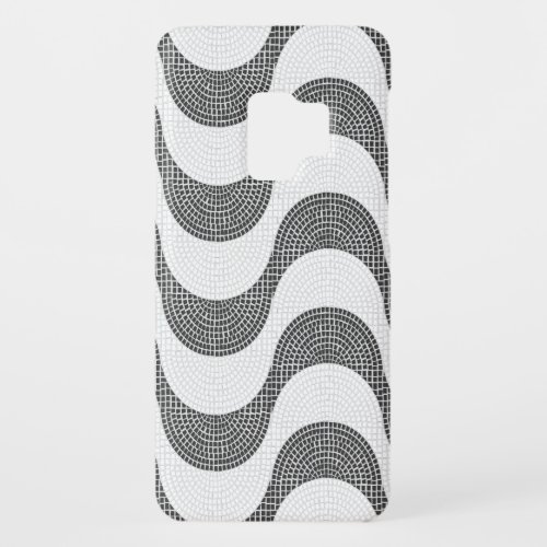 Portuguese cobblestone black and white waves  Case_Mate samsung galaxy s9 case