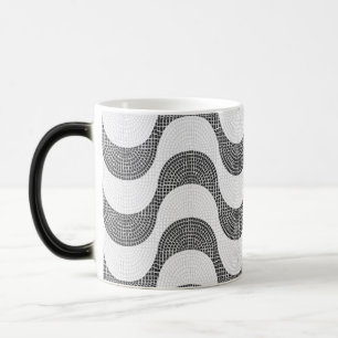 Portuguese cobblestone black and white waves color morph mug