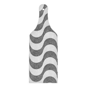 Portuguese cobblestone black and white waves  cutting board