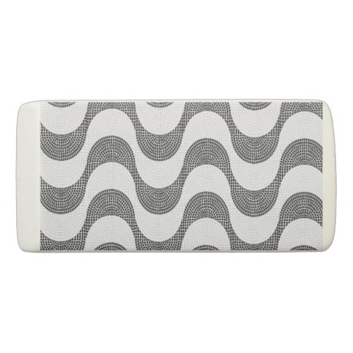 Portuguese cobblestone black and white waves  eraser