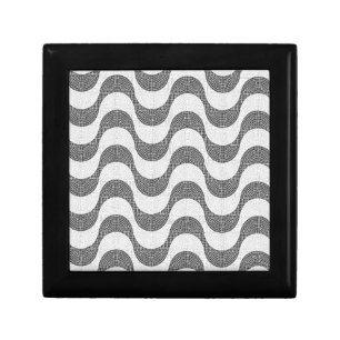 Portuguese cobblestone black and white waves gift box