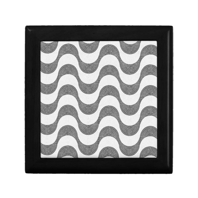 Portuguese cobblestone black and white waves  gift box (Front)