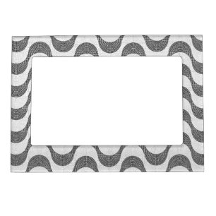Portuguese cobblestone black and white waves magnetic frame