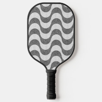 Portuguese cobblestone black and white waves pickleball paddle