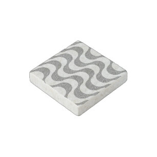 Portuguese cobblestone black and white waves  stone magnet