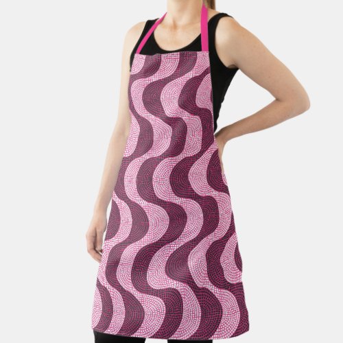 Portuguese cobblestone pavement waves in pink apron