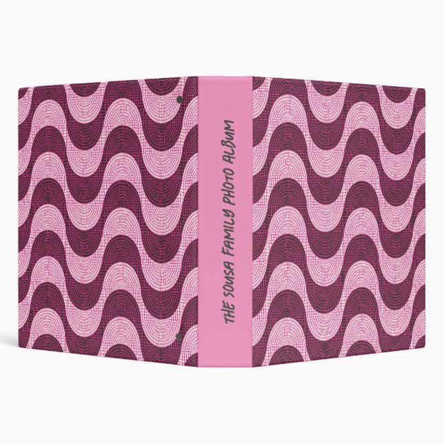 Portuguese cobblestone waves in pink 3 ring binder (Background)