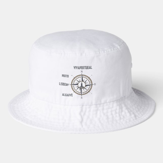 Portuguese Compass Bucket Hat – VivaPortugal® Trav (Front)