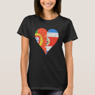 Portuguese Costa Rican Flag Heart T-Shirt