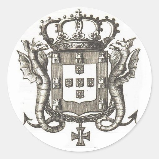 Portuguese crest classic round sticker | Zazzle