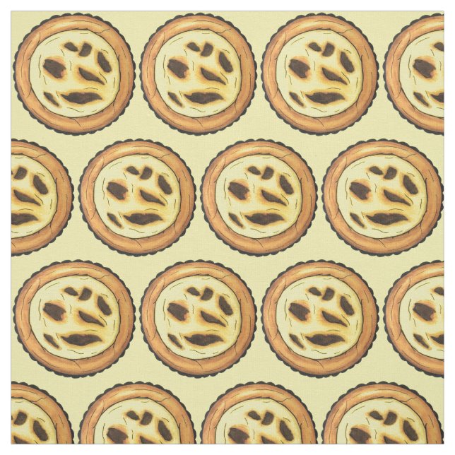 Portuguese Custard Egg Tart Pastéis de Nata Food Fabric (Swatch)