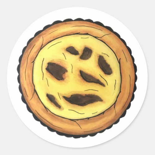 Portuguese Custard Egg Tart Pastel Pastis de Nata Classic Round Sticker