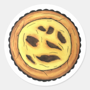 Portuguese Custard Egg Tart Pastel Pastéis de Nata Classic Round Sticker