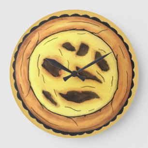 Portuguese Custard Egg Tart Pastel Pastéis de Nata Large Clock